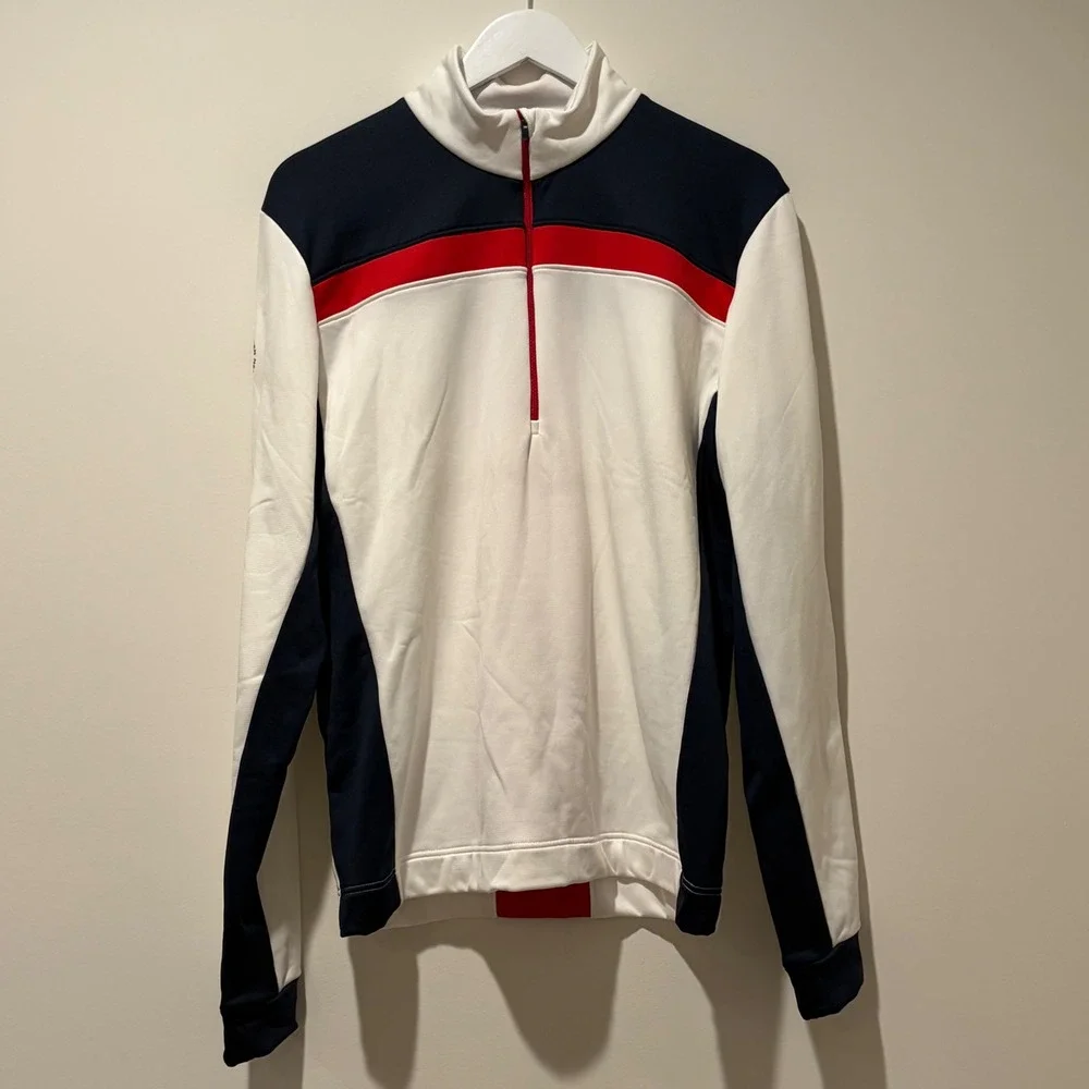 Galvin Green Mens 1/4 Zip Golf Pullover White Navy Red Colorblock GA000241 L